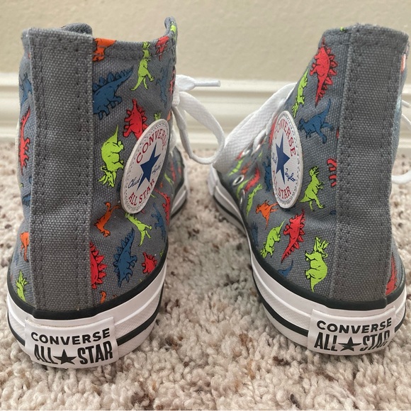 Converse Chuck Taylor All Star Dinoverse High-Top Sneakers – Grey Dinosaur Print - Picture 4 of 8
